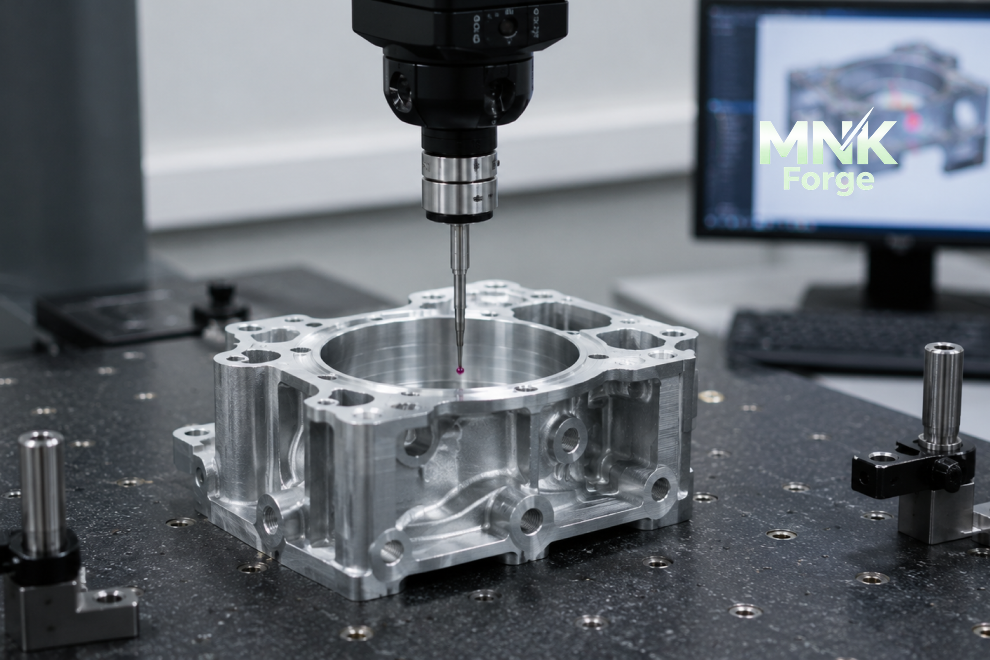 عملیات فرز CNC در حال ماشینکاری یک قطعه فلزی صنعتی