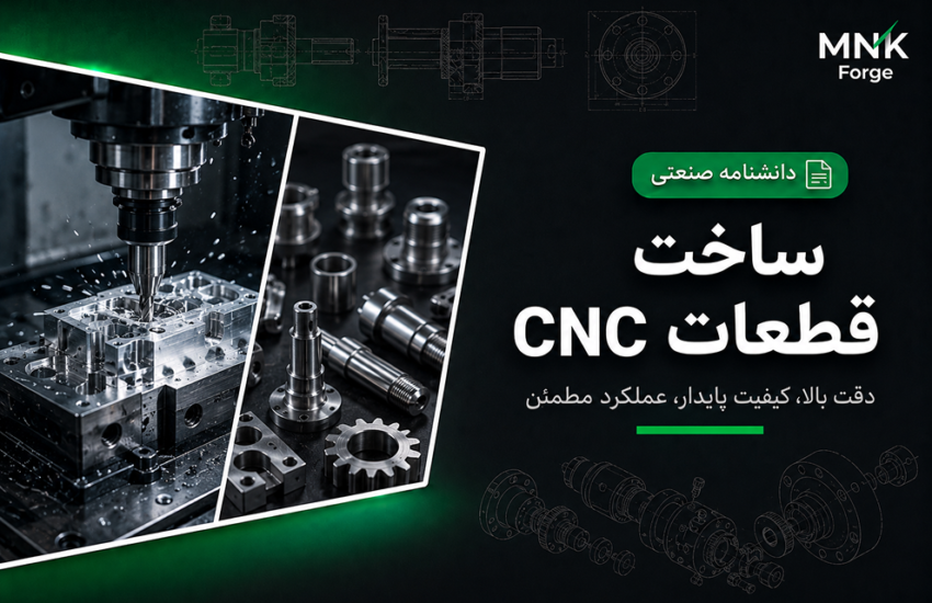 ساخت قطعات CNC صنعتی با ماشینکاری دقیق و تولید قطعات سفارشی در MNK Forge